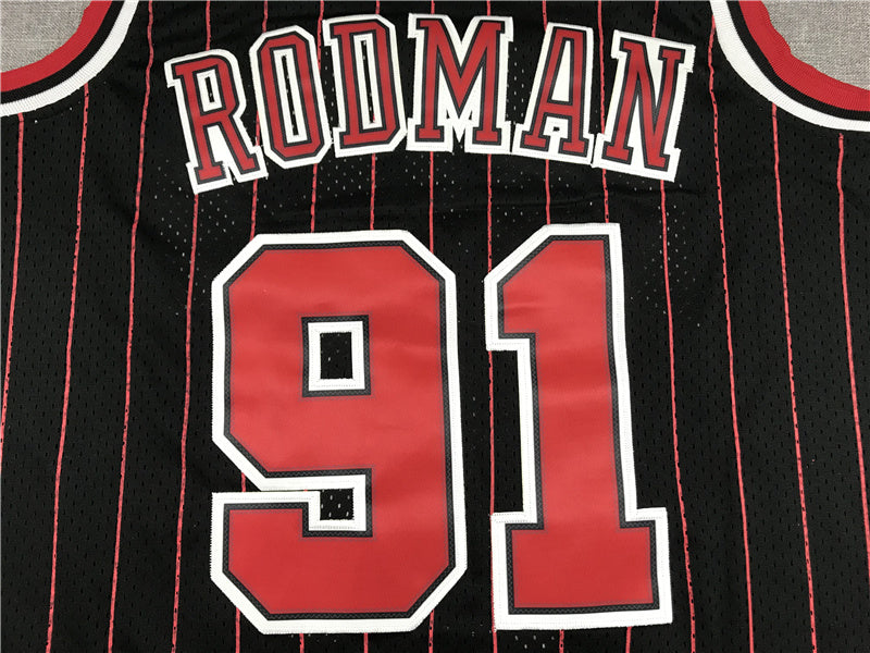 Chicago Bulls Dennis Rodman #91 1995-96 Throwback ― Embroidered