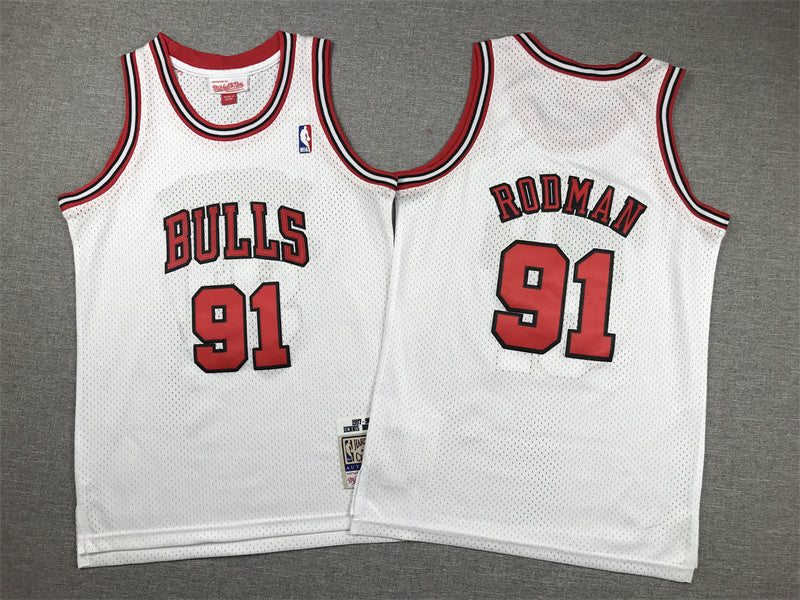 Youth Dennis Rodman Chicago Bulls #91 Embroidered Jersey