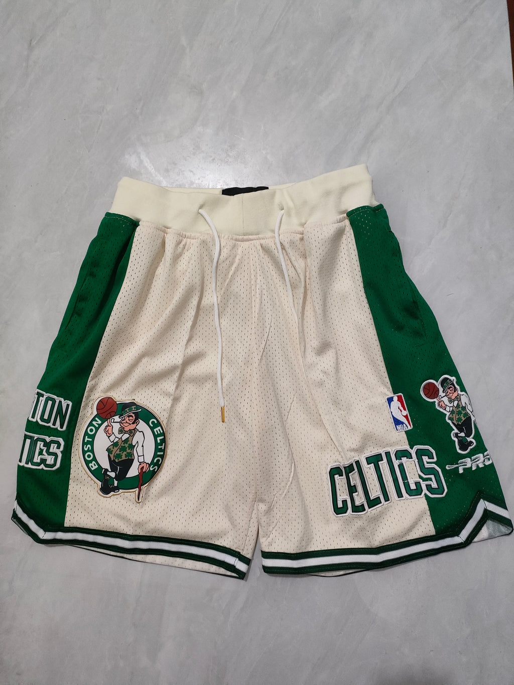 Boston Celtics Off-White Pocket Shorts