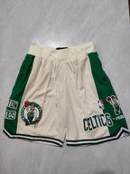 Boston Celtics Off-White Pocket Shorts