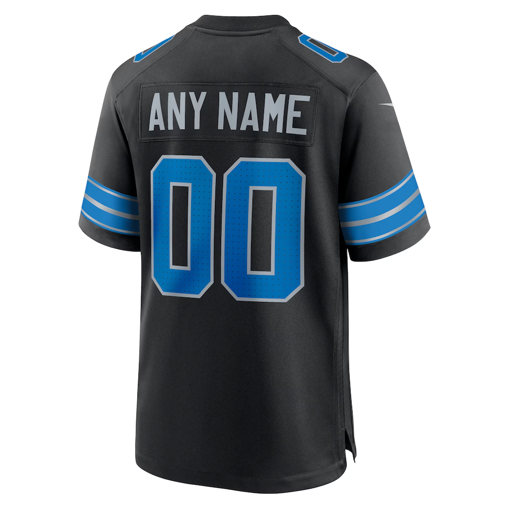 Custom Detroit Lions Black Game Jersey