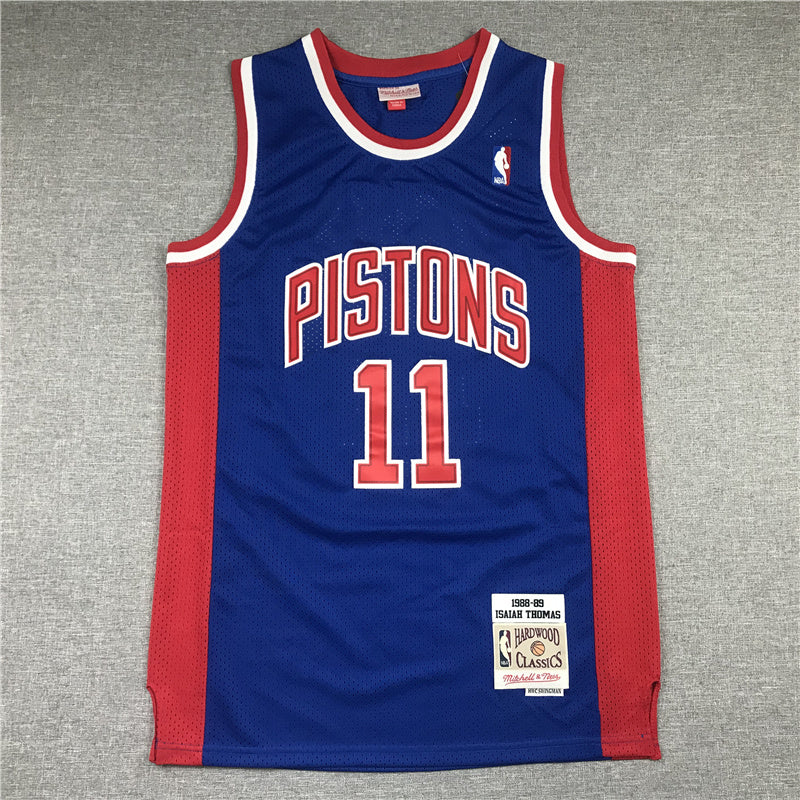 Detroit Pistons Isiah Thomas 1988-89 Blue Throwback ― Embroidered