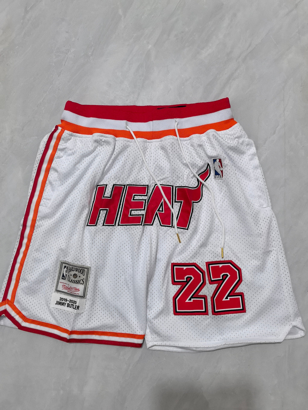 Miami Heat White Retro Pocket Shorts