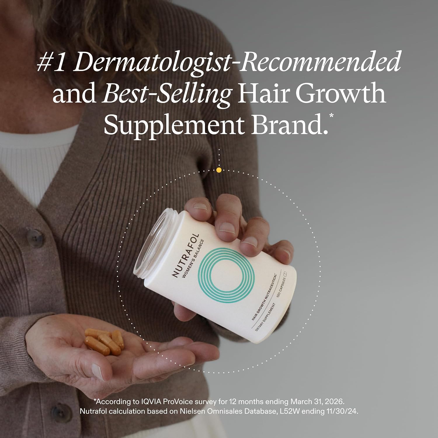 Nutrafol Women's Balance Hair Growth Supplements, Age 45+, 1-Month Pouch