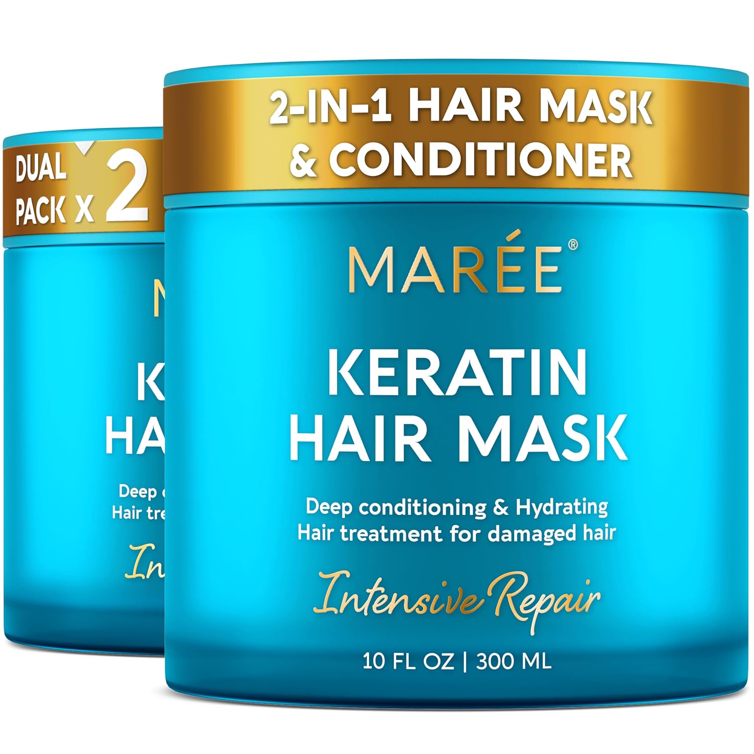 MAREE Deep Conditioning Hair Mask for Damaged Hair Treatment – Keratin Hair Care for Hydrating Growth Repair Moisturizing – Dry Curly Color Refreshing – 10 Fl Oz, Purple