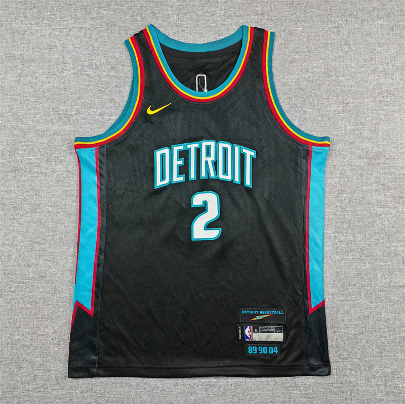 Youth Cade Cunningham Detroit Pistons #2 City Edition Embroidered  Jersey