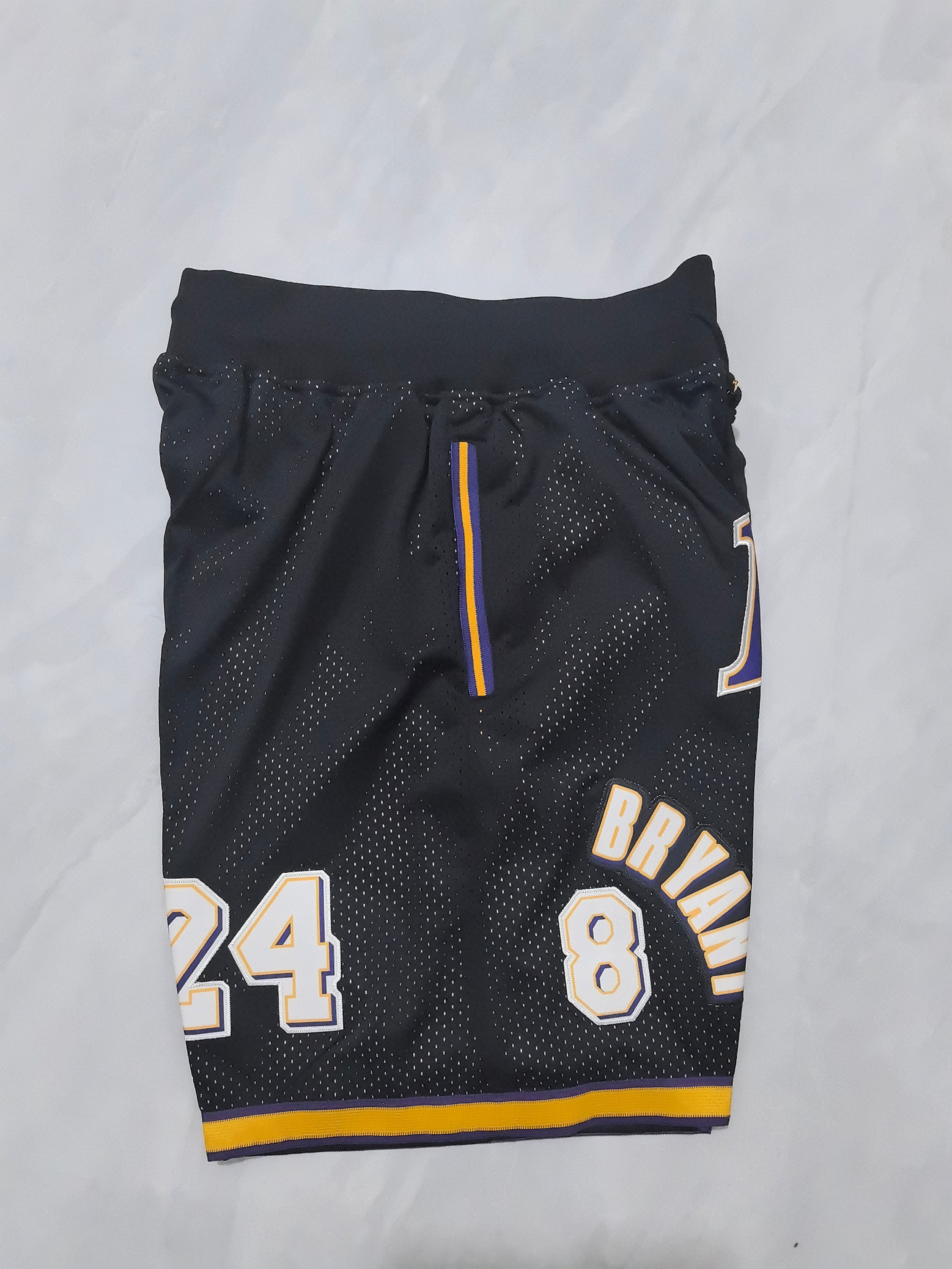 Los Angeles Lakers Black Retro Pocket Shorts #24