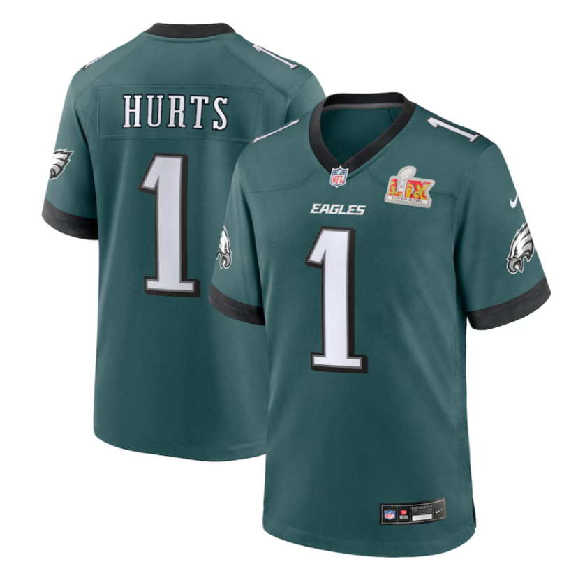 Jalen Hurts #1 Philadelphia Eagles Super Bowl Jersey