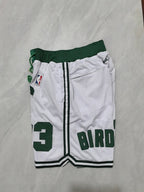 Boston Celtics White Retro Pocket Shorts