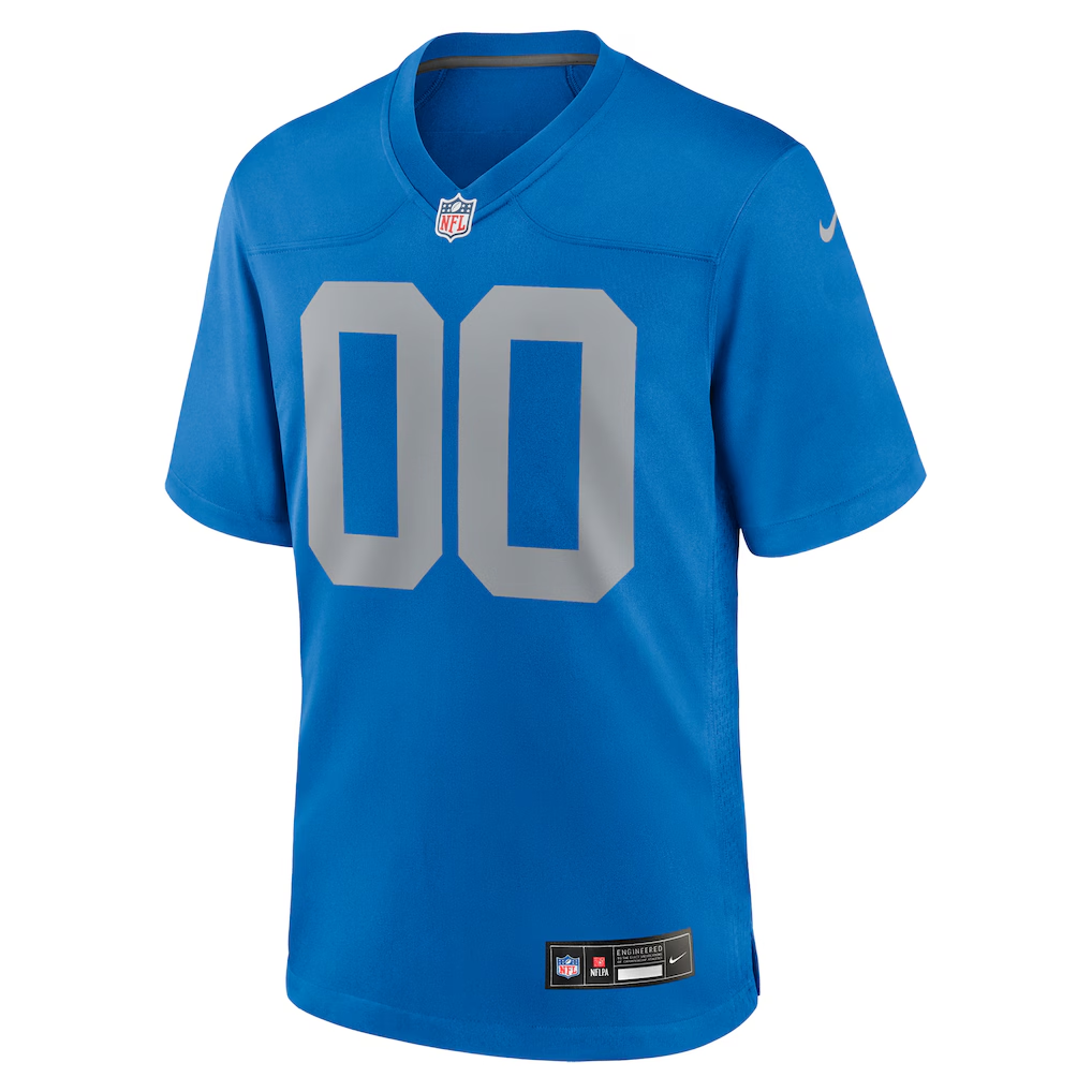 Custom Detroit Lions Blue Game Jersey