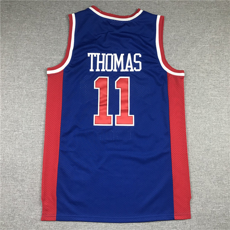 Detroit Pistons Isiah Thomas 1988-89 Blue Throwback ― Embroidered