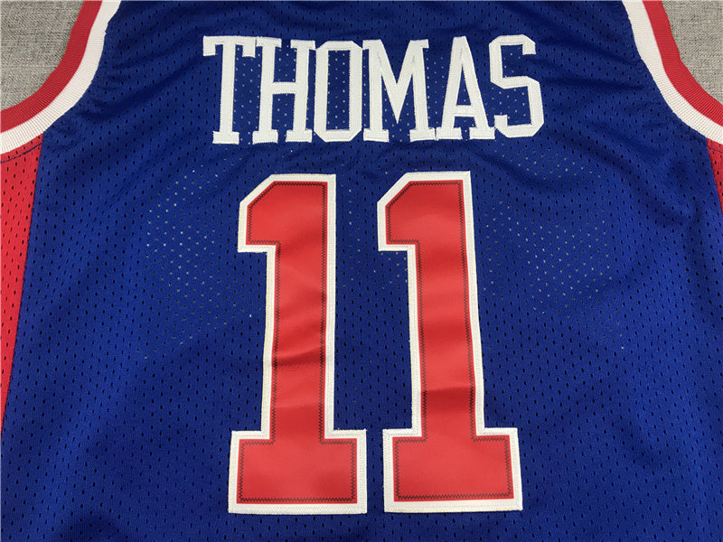 Detroit Pistons Isiah Thomas 1988-89 Blue Throwback ― Embroidered
