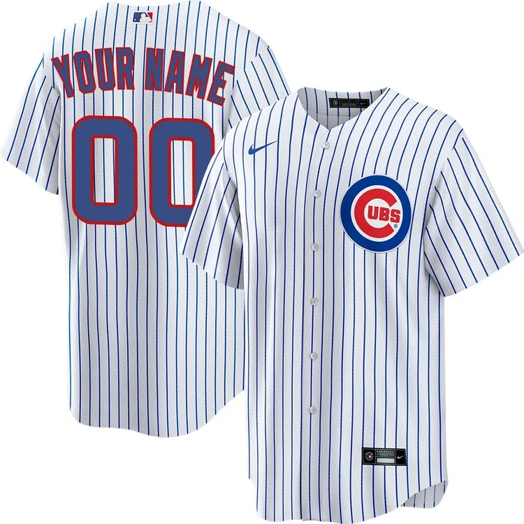 Custom Chicago Cubs Home Jersey - White