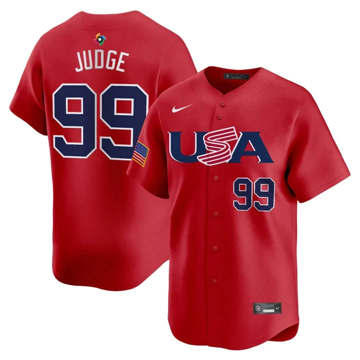 Aaron Judge USA Baseball 2026 World Baseball Classic Alternate Stadium Jersey - Red
