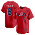 Trea Turner USA Baseball 2026 World Baseball Classic Alternate Stadium Jersey - Red