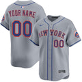 Custom New York Mets Away Jersey - Gray