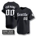 Custom Seattle Mariners Gothic Edition Jersey - Black