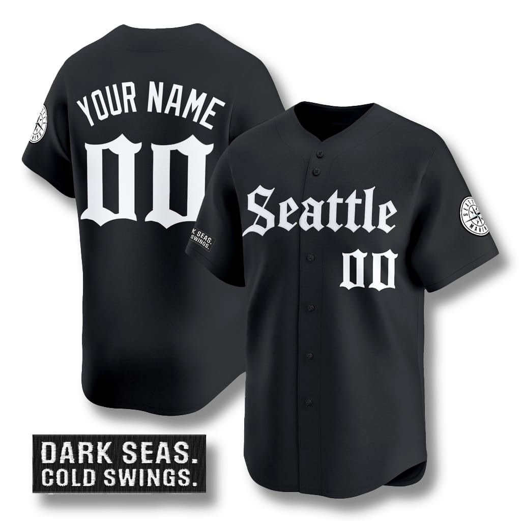 Custom Seattle Mariners Gothic Edition Jersey - Black