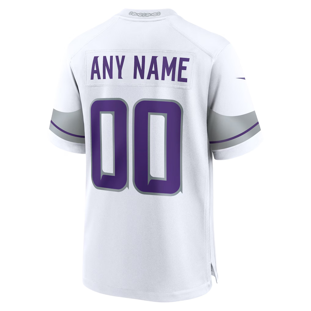 Custom Minnesota Vikings White Game Jersey