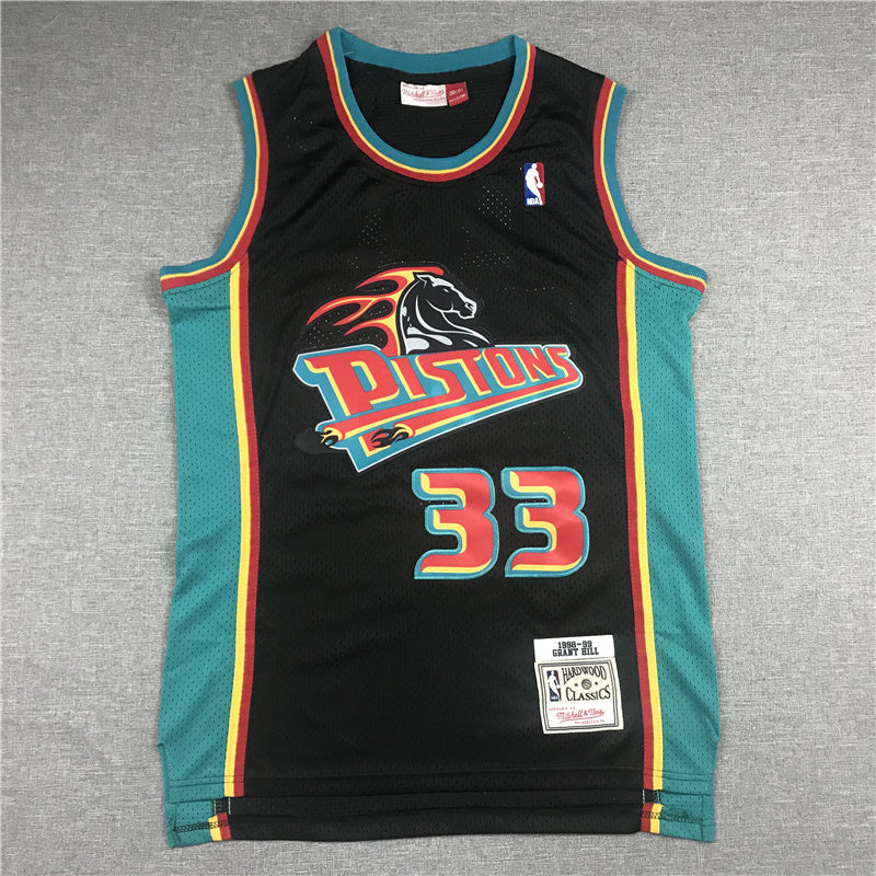 Detroit Pistons Grant Hill #33 1998-99 Throwback ！ Embroidered