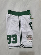 Boston Celtics White Retro Pocket Shorts