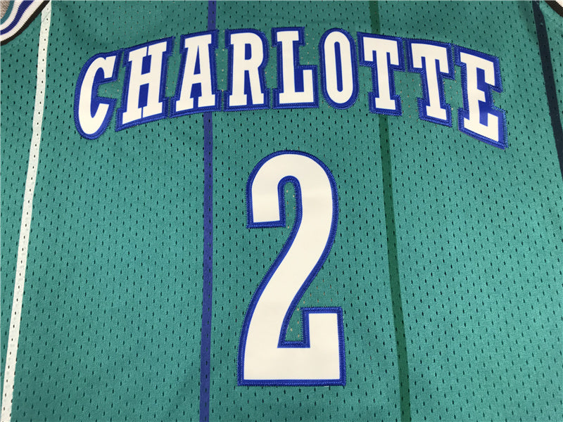 Charlotte Hornets Larry Johnson #2 1992-93 Throwback - Embroidered Jersey