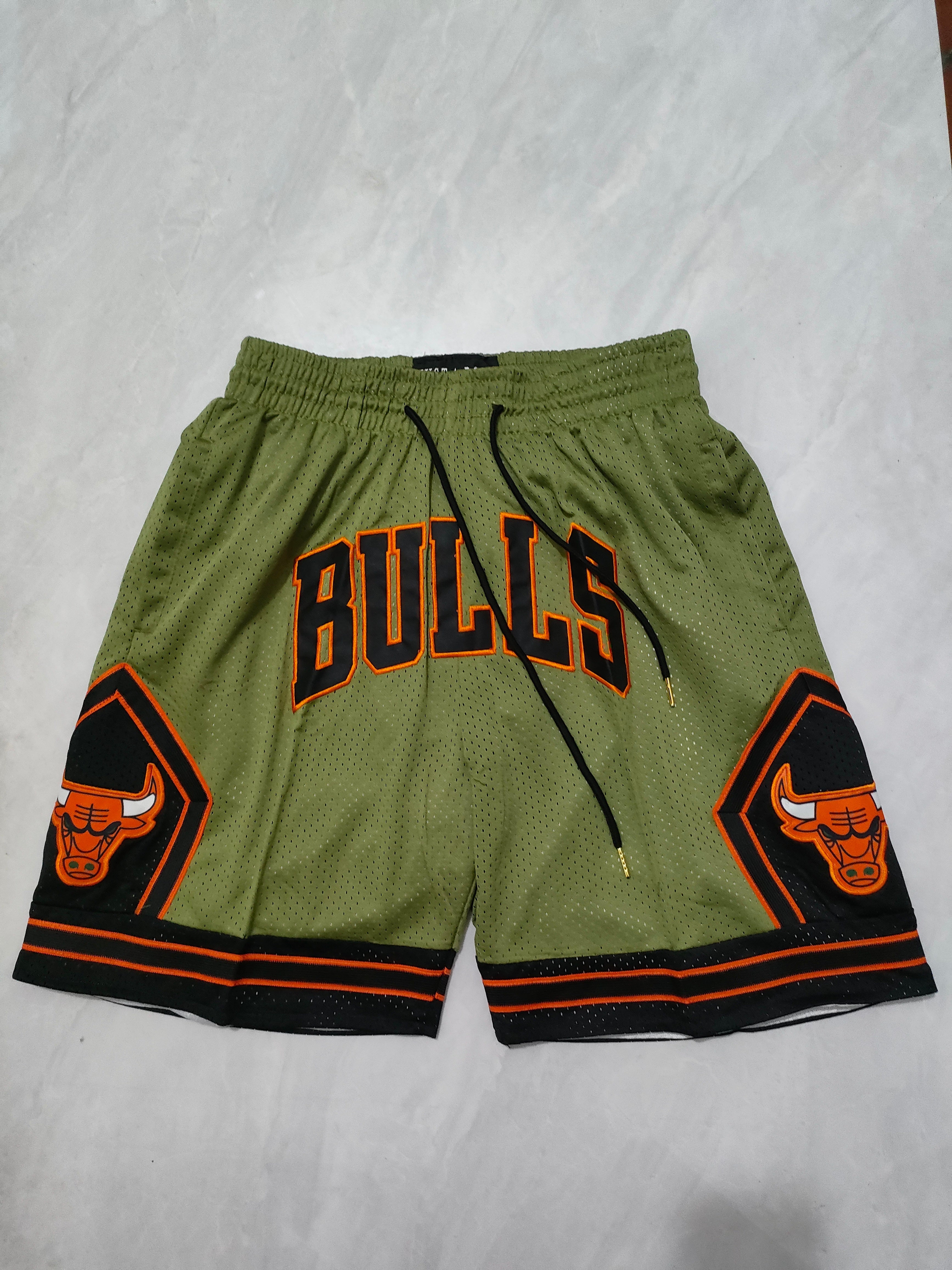 Chicago Bulls Army Green Pocket Shorts
