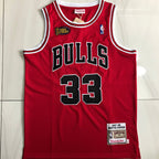 Chicago Bulls  Scottie Pippen 33 Red Thorwback Jersey