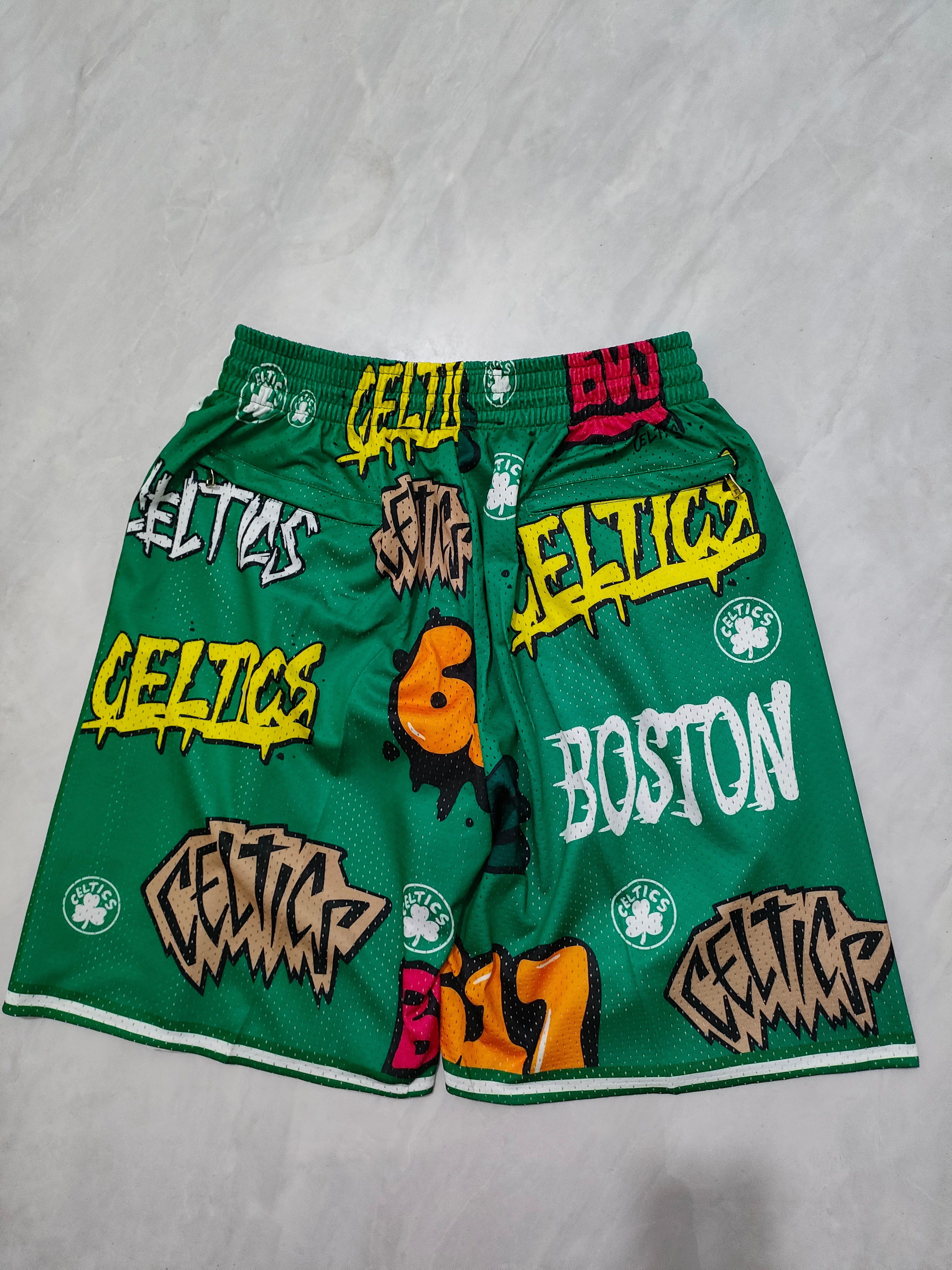 Boston Celtics Green Graffiti Pocket Shorts