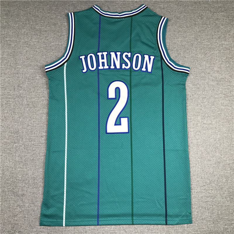 Charlotte Hornets Larry Johnson #2 1992-93 Throwback - Embroidered Jersey