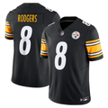 Aaron Rodgers #8 Pittsburgh Steelers Black Game Jersey