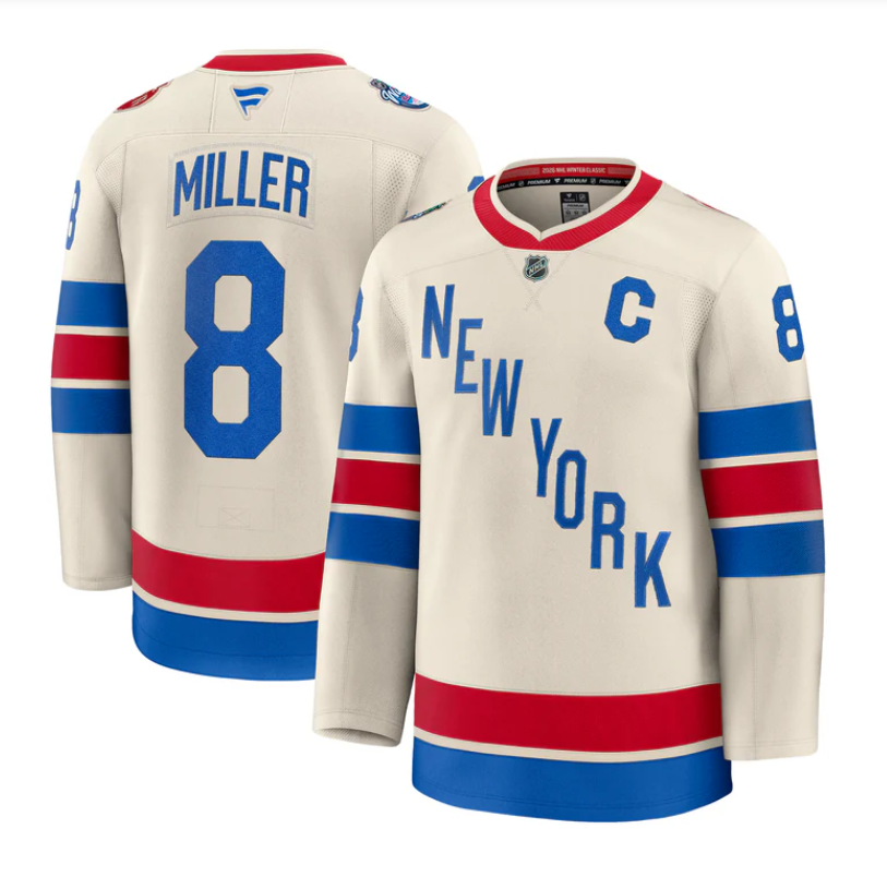 New York Rangers JT Miller #8 Fanatics Premium 2026 Winter Classic Jersey