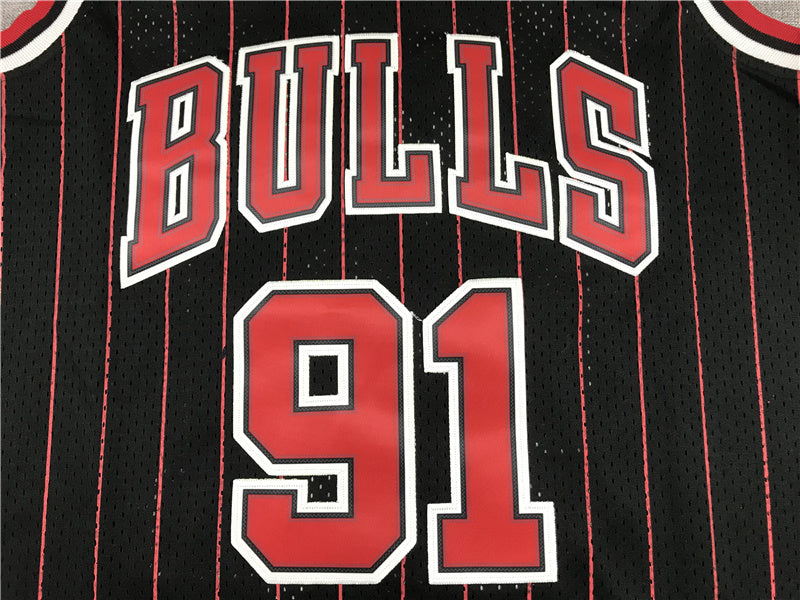 Chicago Bulls Dennis Rodman #91 1995-96 Throwback ― Embroidered