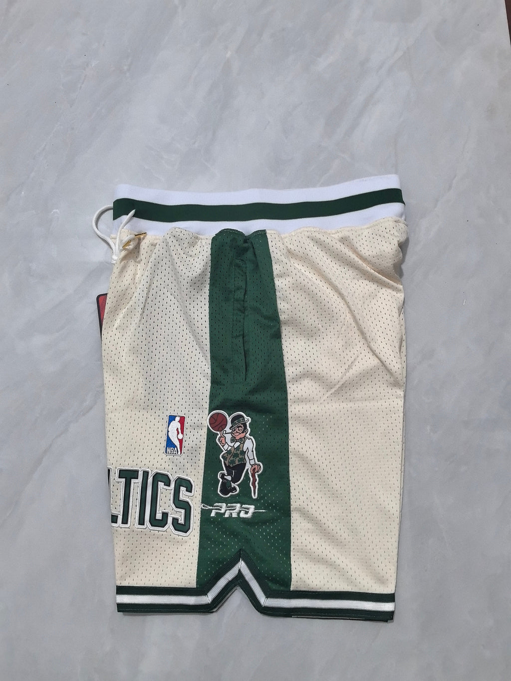 Boston Celtics Off-White Pocket Shorts