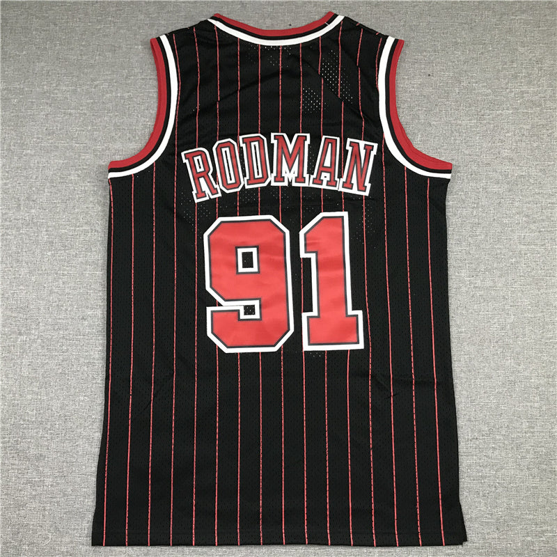 Chicago Bulls Dennis Rodman #91 1995-96 Throwback ― Embroidered