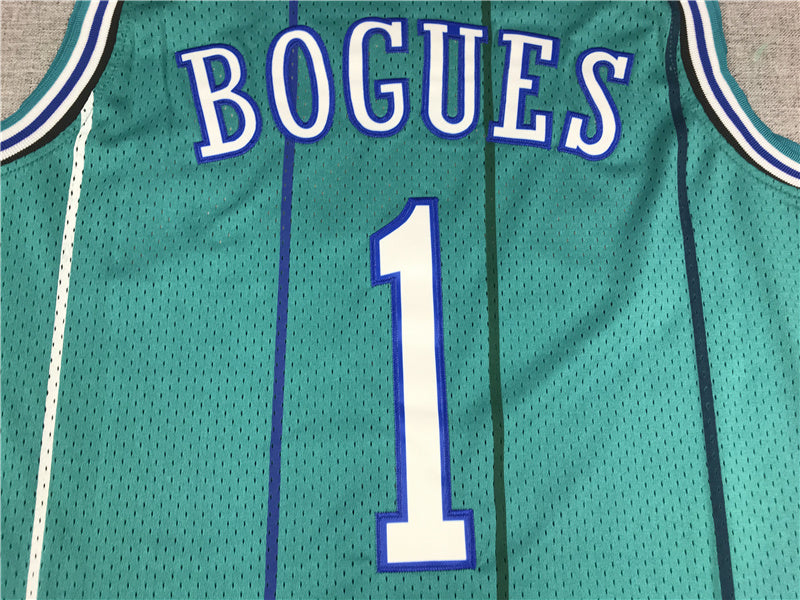 Charlotte Hornets Muggsy Bogues #1 1992-93 Throwback - Embroidered Jersey
