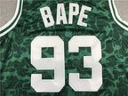 Boston Celtics BAPE #93 Throwback ！ Embroidered Jersey