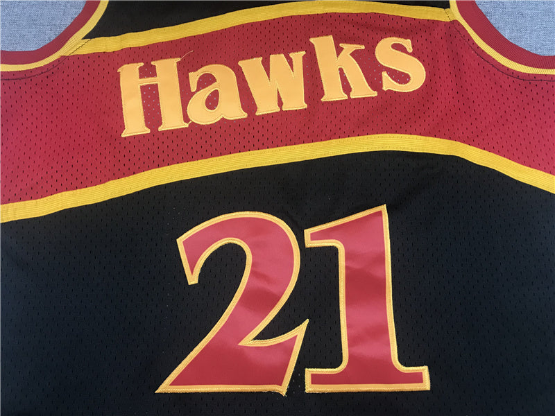 Atlanta Hawks Dominique Wilkins 1986-87 #21 Throwback - Embroidered Jersey