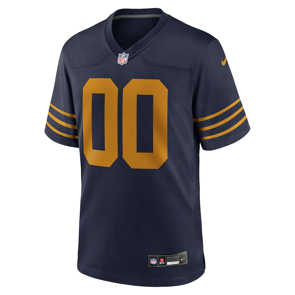 Custom Green Bay PackersNavy Game Jersey