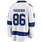 Men's Tampa Bay Lightning Nikita Kucherov Fanatics White Away Premier Breakaway Player Jersey
