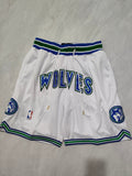 Minnesota Timberwolves White Classic Edition Pocket Shorts