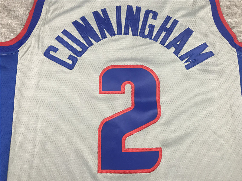 Detroit Pistons Cade Cunningham #2 City Edition Swingman Jersey ！ Embroidered