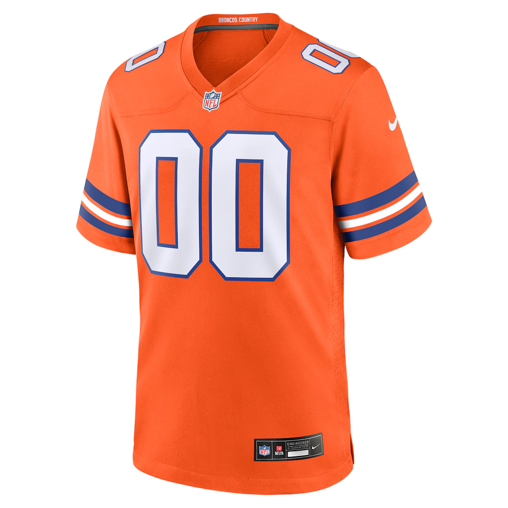 Custom Denver Broncos Orange Game Jersey