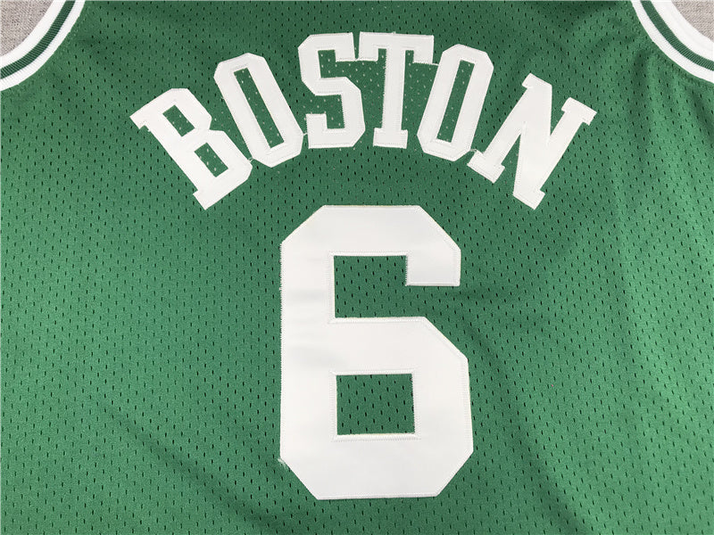 Boston Celtics #6 Throwback ！ Embroidered Jersey