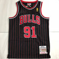 Chicago Bulls Dennis Rodman 91 Black Thorwback Jersey