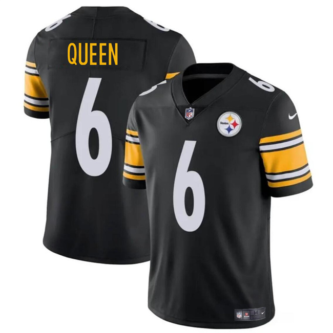 Patrick Queen #6 Pittsburgh Steelers Black Game Jersey