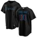 Custom Miami Marlins Alternate Limited Jersey - Black
