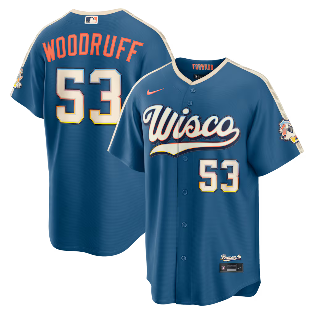 Brandon Woodruff Milwaukee Brewers 2026 City Connect Stadium Jersey - Mineral Blue