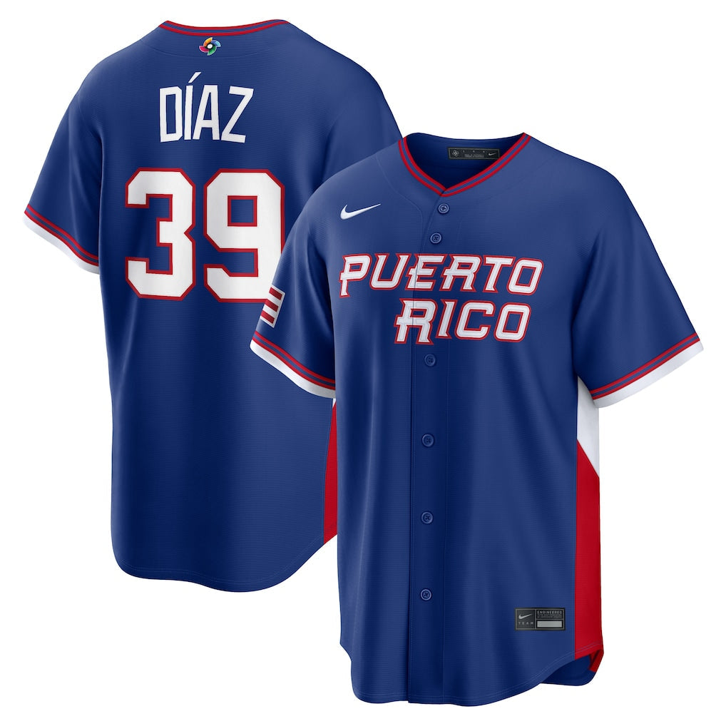 Edwin Díaz Puerto Rico Baseball 2026 World Baseball Classic Road Stadium Jersey - Royal Blue
