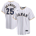 Kazuma Okamoto Japan Baseball 2026 World Baseball Classic Road Stadium Jersey - White